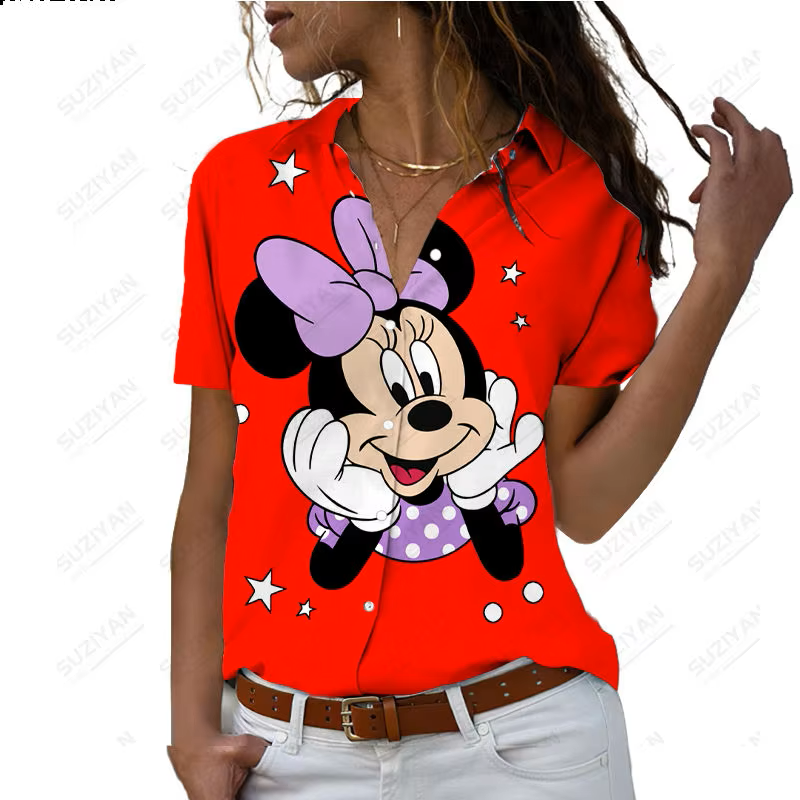 Chemise Décontractée à Manches Courtes Cartoon 3D - Nouveauté 2023 de Disney