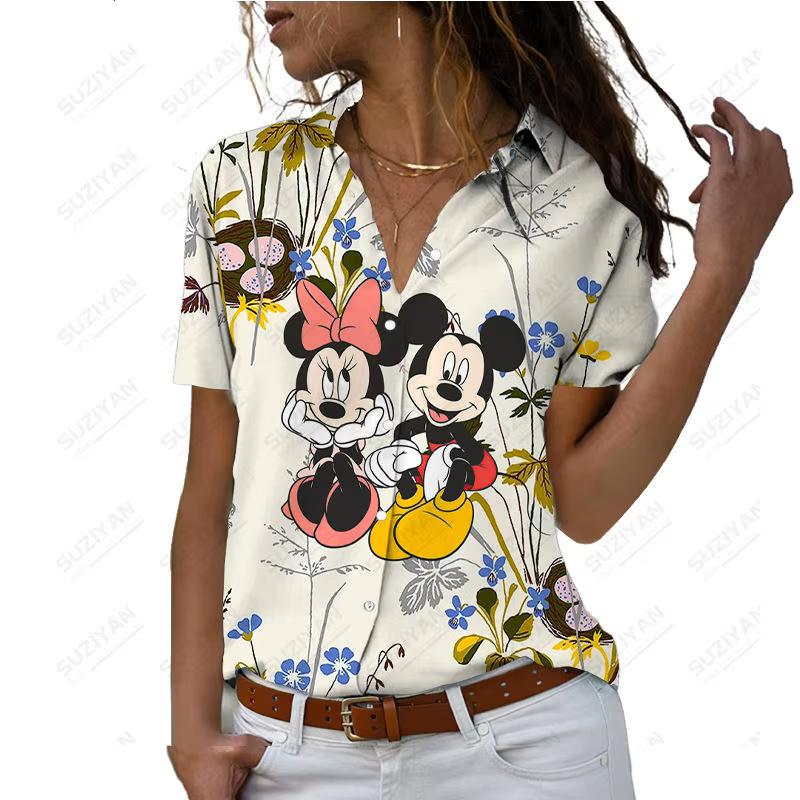 Chemise Décontractée à Manches Courtes Cartoon 3D - Nouveauté 2023 de Disney