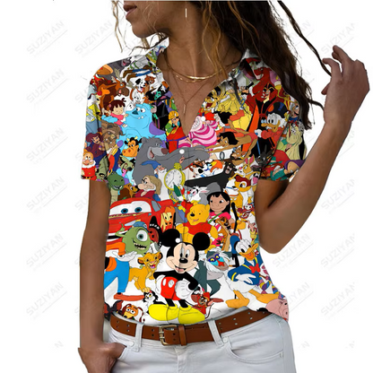 Chemise Décontractée à Manches Courtes Cartoon 3D - Nouveauté 2023 de Disney