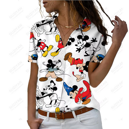 Chemise Décontractée à Manches Courtes Cartoon 3D - Nouveauté 2023 de Disney