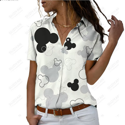 Chemise Décontractée à Manches Courtes Cartoon 3D - Nouveauté 2023 de Disney