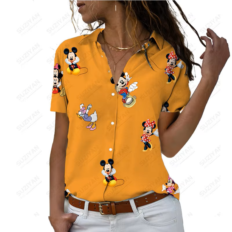 Chemise Décontractée à Manches Courtes Cartoon 3D - Nouveauté 2023 de Disney