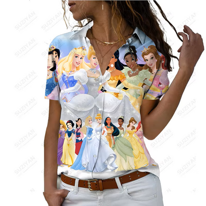 Chemise Décontractée à Manches Courtes Cartoon 3D - Nouveauté 2023 de Disney