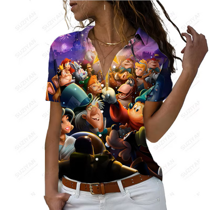 Chemise Décontractée à Manches Courtes Cartoon 3D - Nouveauté 2023 de Disney