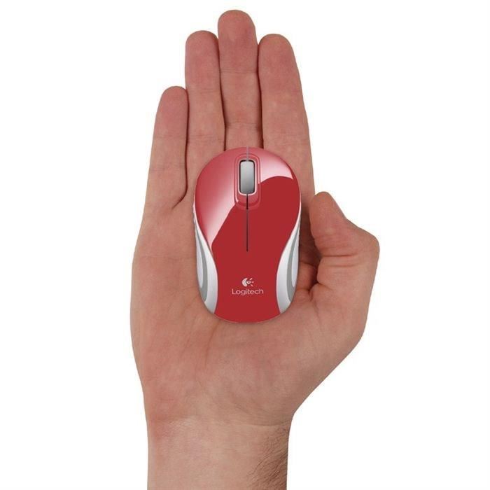 LOGITECH souris mini sans fil optique - M187 Rouge