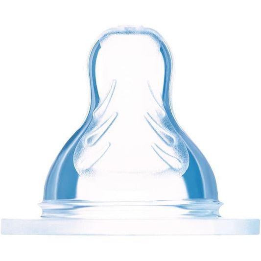 MAM Tétine anatomique - Débit 2 Moyen - Silicone - Lot de 2 - Transparent