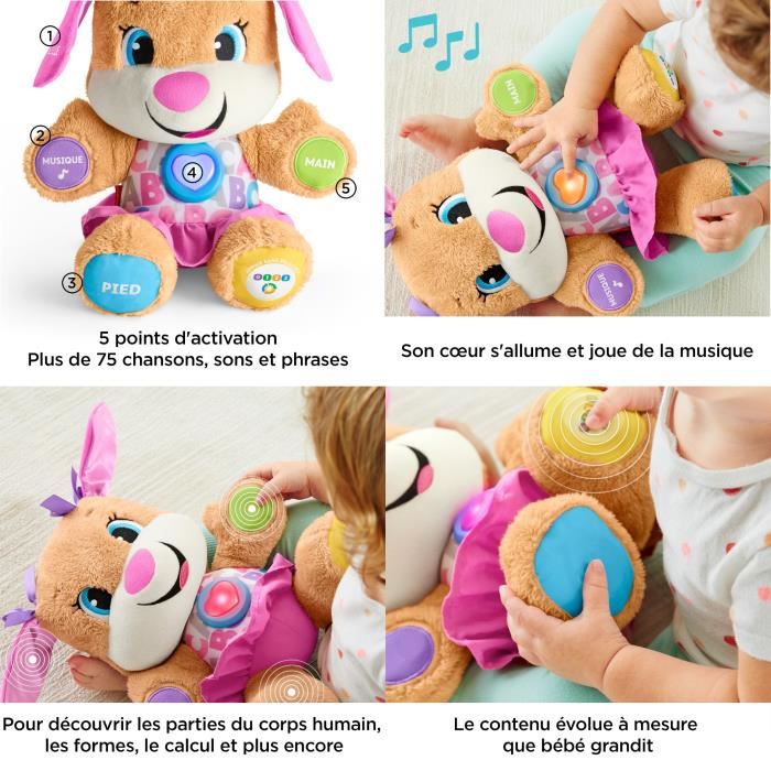 FISHER-PRICE - Puppy Sister - Peluche d'Eveil Progressif