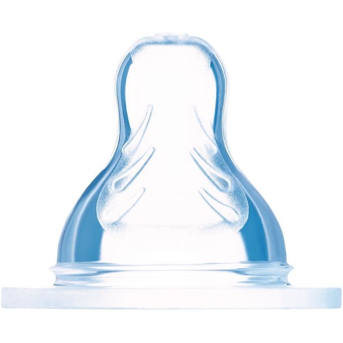 MAM Tétine anatomique - Débit 3 Rapide - Silicone - Lot de 2 - Transparent