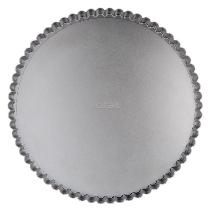 TEFAL Moule à tarte Delibake en acier - Ø 30 cm - Rouge et gris - Fond amovible