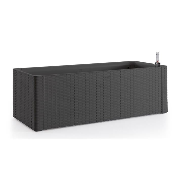 STEFANPLAST Bac à fleurs rectangulaire Natural De luxe - 100x43xH33cm - 90 + 6,5L dans la réserve - Anthracite