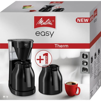 MELITTA Easy Therm II - Cafetière filtre 1L - 1050 W + 2eme verseuse - Noir