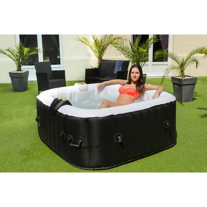 SUN SPA Spa gonflable carré Laminée - 4 personnes - 1, 55 x H 0, 65 m