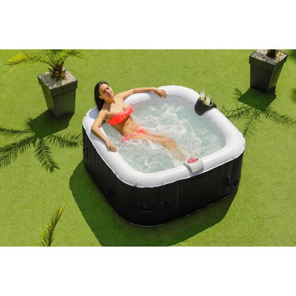 SUN SPA Spa gonflable carré Laminée - 4 personnes - 1, 55 x H 0, 65 m