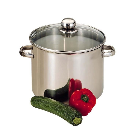 Marmite inox + couvercle verre - 24 cm BAUMALU