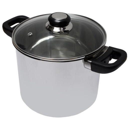 BAUMALU Marmite inox + couvercle verre Saphir bakélite - 24 cm