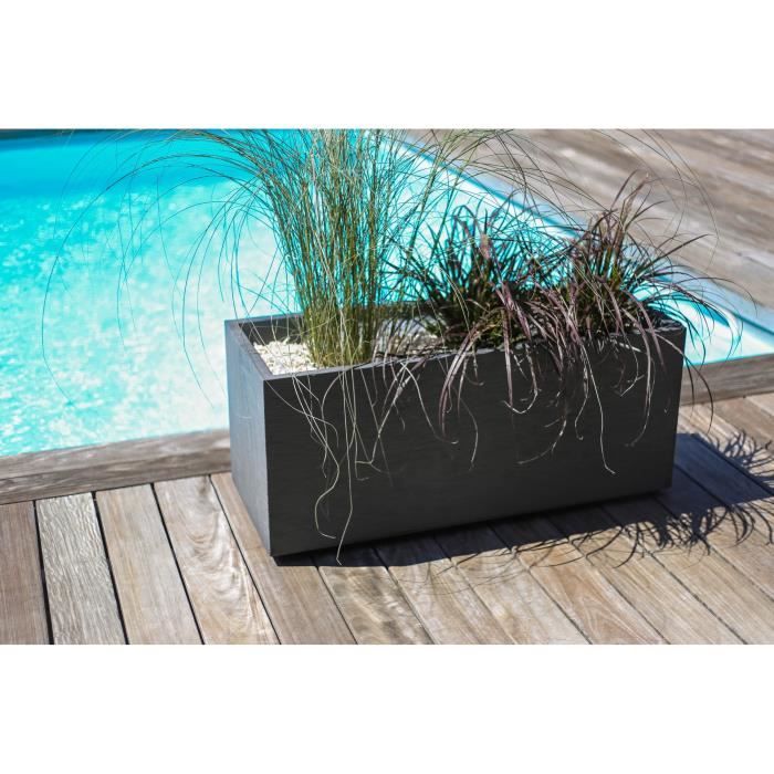 EDA PLASTIQUE Jardinière Graphit Up - 57 L - 79,5 x 29,5 x 29,5 cm - Gris anthracite