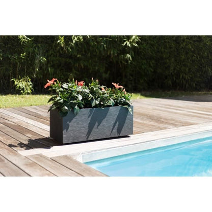 EDA PLASTIQUE Jardinière Graphit Up - 57 L - 79,5 x 29,5 x 29,5 cm - Gris anthracite