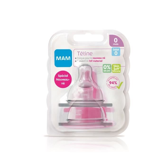 MAM Tétine débit 0 Extra Lent - Silicone