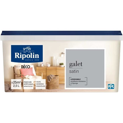 RIPOLIN Peinture Murale Toutes Pieces  - Galet Satin, 2,5L