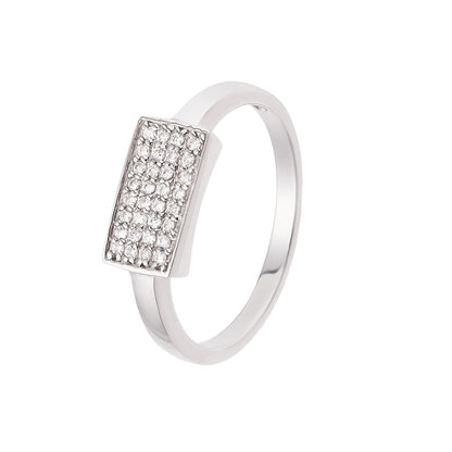 Bague Pavage Argent 925 Millièmes Rhodié & Oxydes de Zirconium