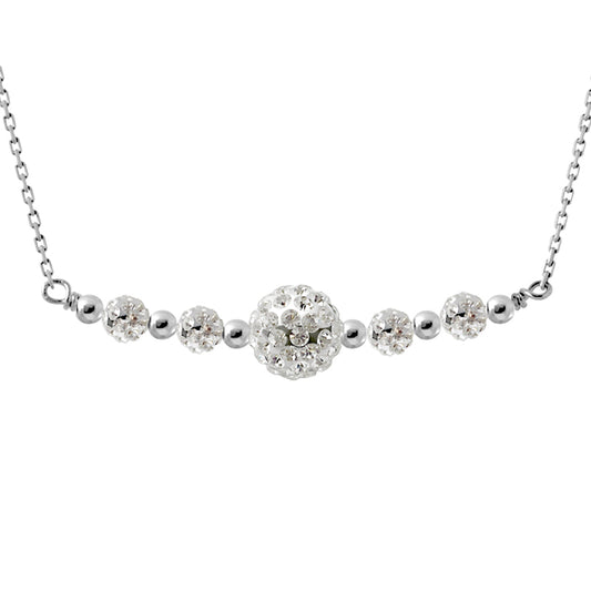 Collier Prestige Cristal 4 Boules Cristal 4 mm Blanc