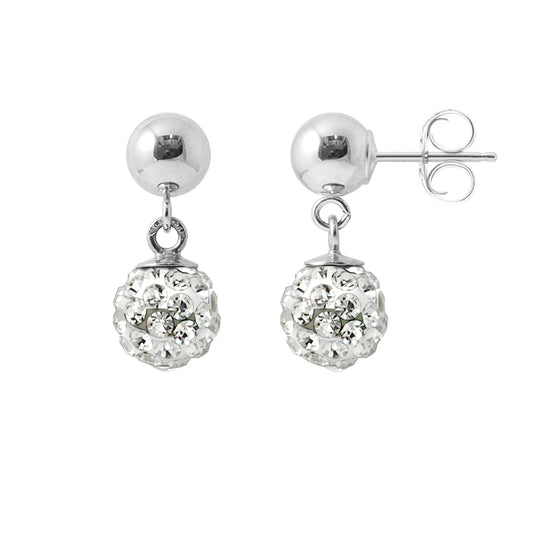 Boucles d'Oreilles "Pure WHITE" Pendentif