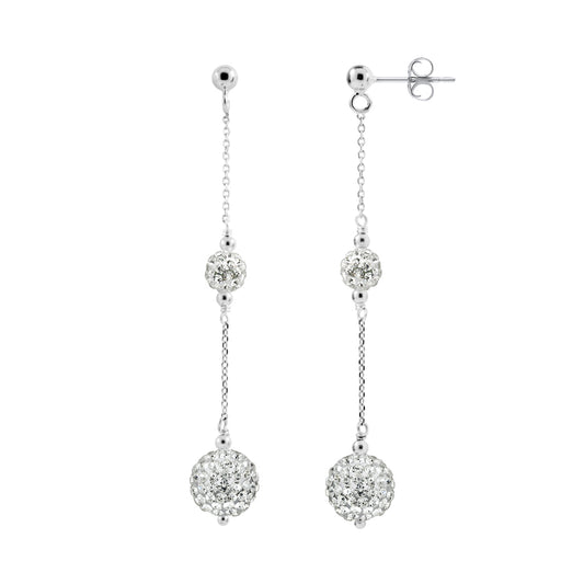 Boucles d'Oreilles "Pure WHITE"  Chaines Pendentif