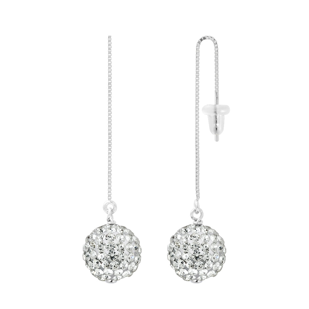 Boucles d'Oreilles "Pure WHITE"  Chaines Pendentif