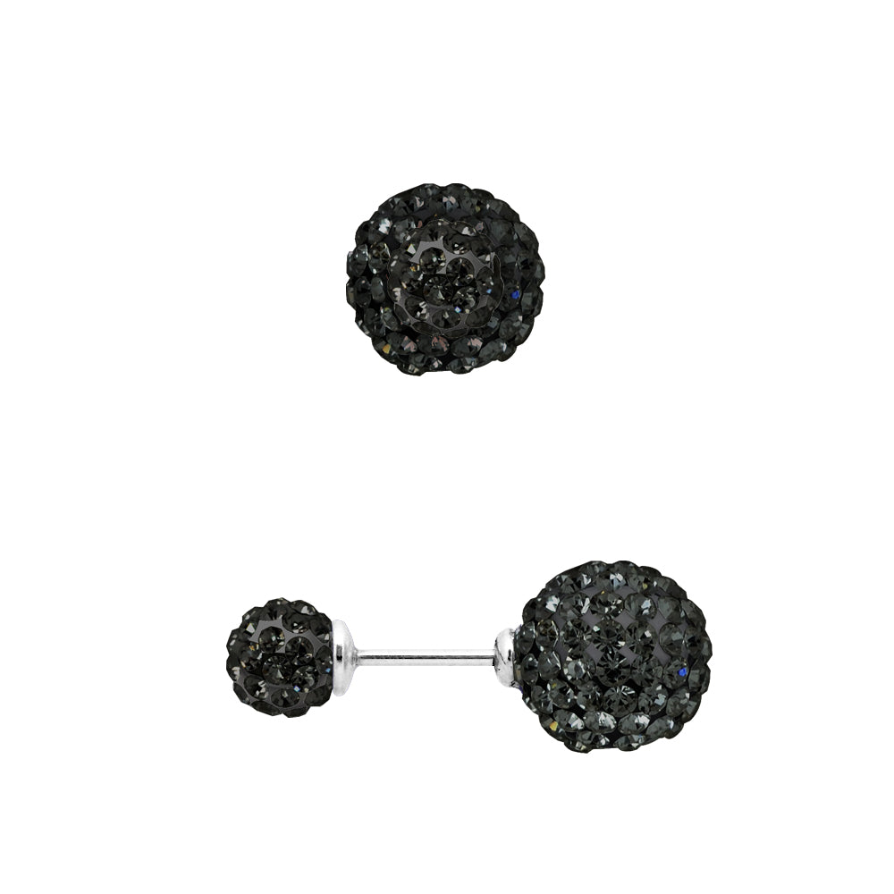 Boucles d'Oreilles "BLACK NIGHT"  RECTO VERSO