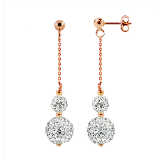 Boucles d'Oreilles"RoseY GOLD"  Chaines Pendentif