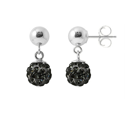 Boucles d'Oreilles "BLACK NIGHT" Pendentif