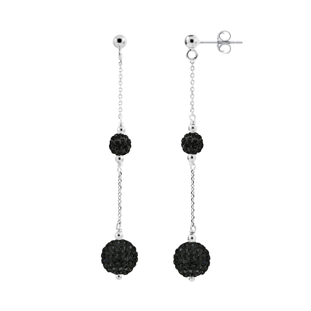 Boucles d'Oreilles "BLACK NIGHT"  Chaines Pendentif