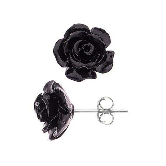 Boucles d'Oreilles"BLACK ROSE"