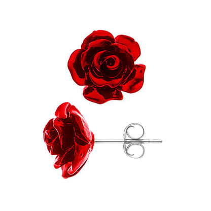 Boucles d'Oreilles"RED ROSE"