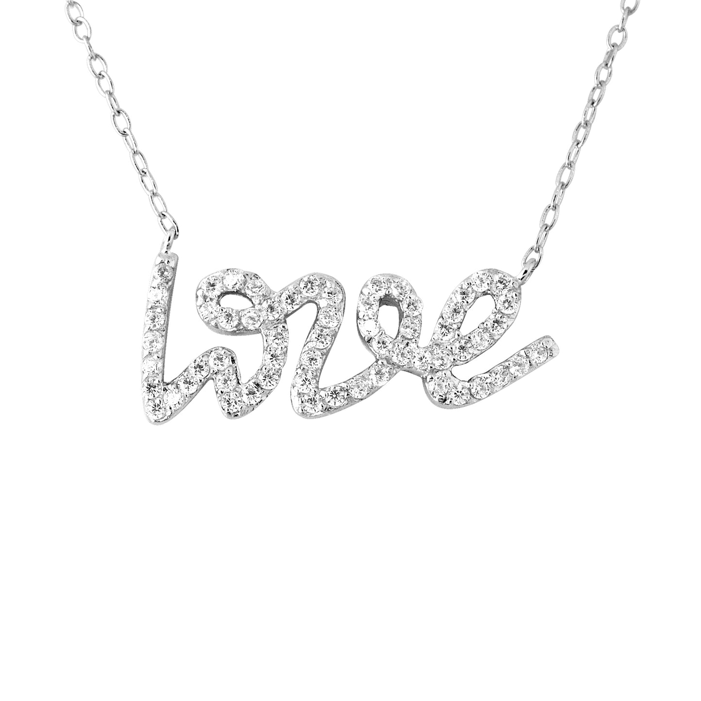 Collier "LOVE" entièrement serti de Oxydes de Zirconium