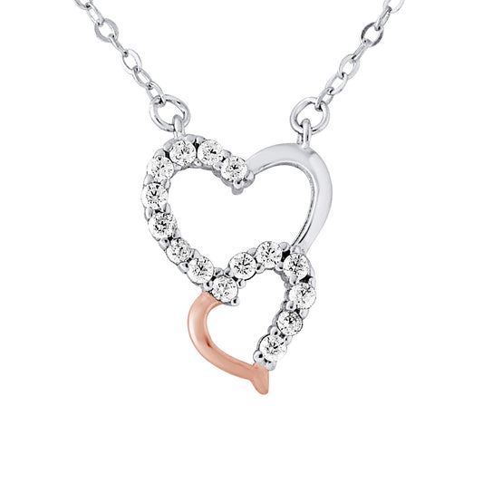 Collier motif "DOUBLE COEUR"