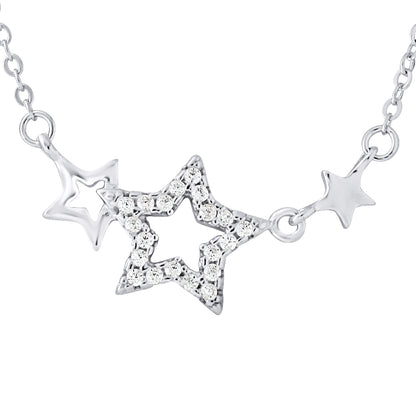 Collier motif "ÉTOILE" serti d'oxydes de zirconium