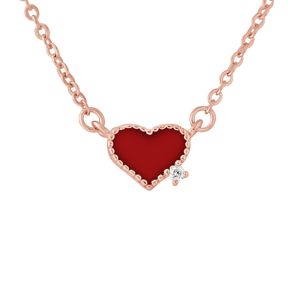 Collier motif "COEUR"  Rouge