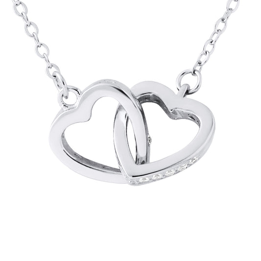 Collier motif "COEUR" enlassés et Oxydes de Zirconium