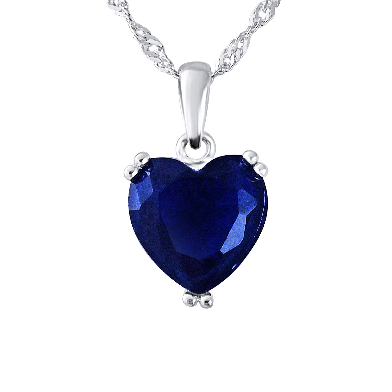 Collier motif "COEUR" Pierre en CRYSTAL Bleu Marine