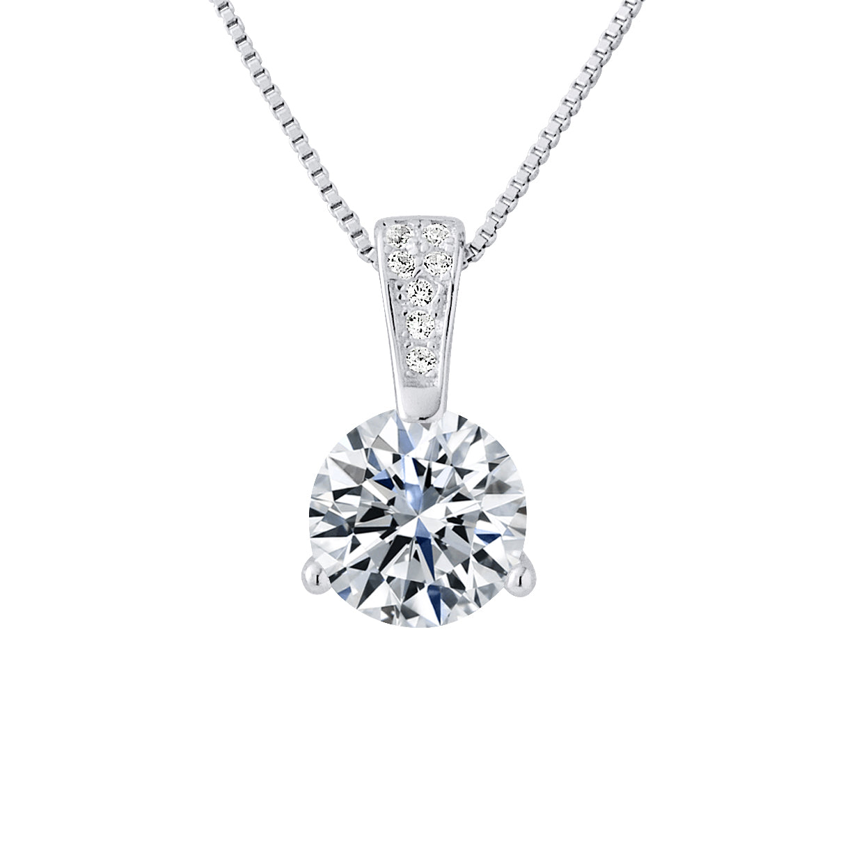 Collier SOLITAIRE Bélière sertie d'Oxydes de Zirconium