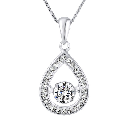 Collier motif "GOUTTE" en argent 925/1000 et Oxydes de Zirconium