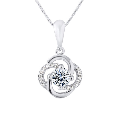 Collier motif "FLEUR"  en argent 925/1000 et Oxydes de Zirconium