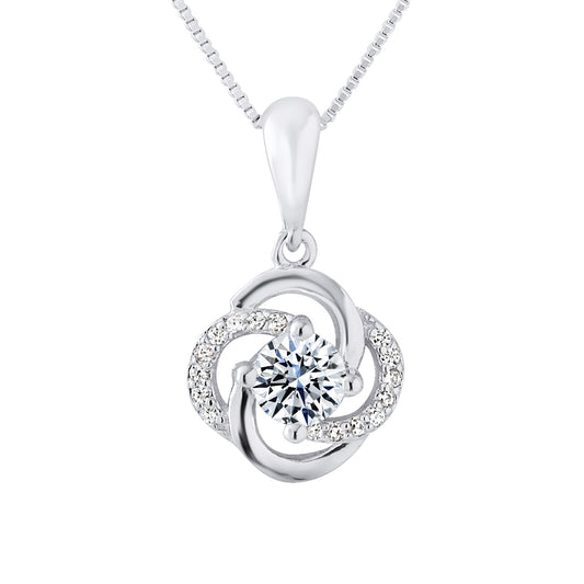 Collier motif "FLEUR"  en argent 925/1000 et Oxydes de Zirconium