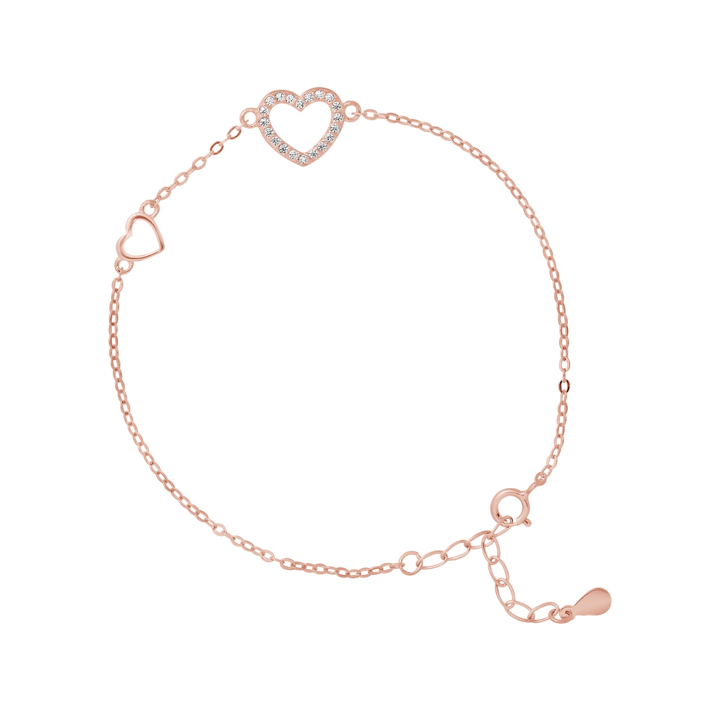 Bracelet motif "COEUR" avec un Oxyde de Zirconium