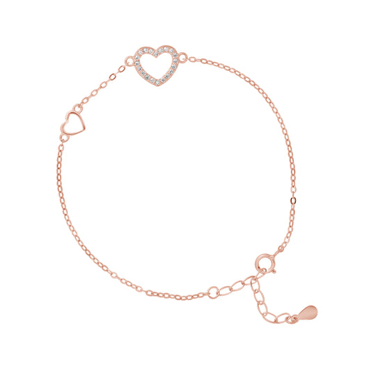 Bracelet motif "COEUR" avec un Oxyde de Zirconium