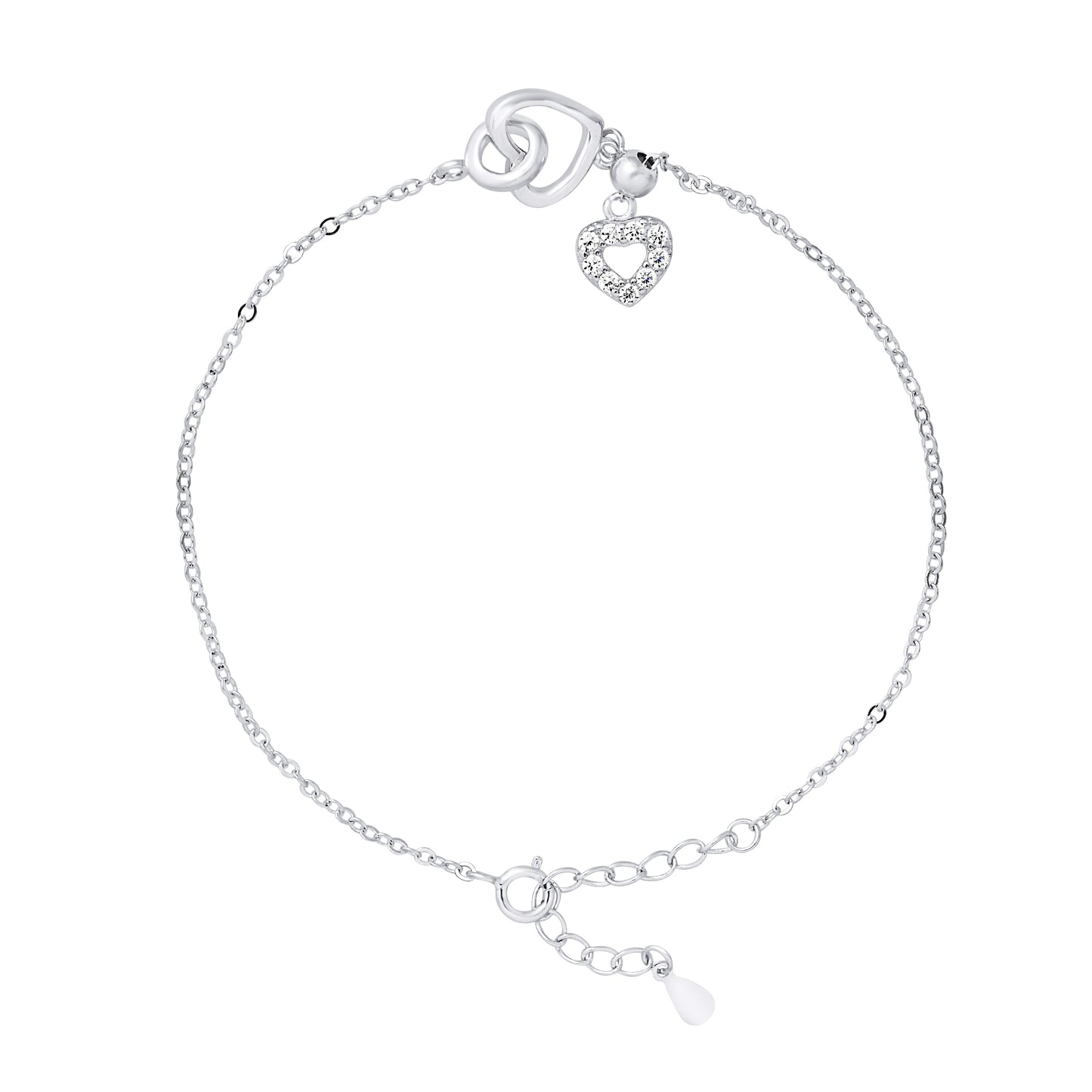 Bracelet motif "COEUR ET CERCLE" avec un Oxydes de Zirconium