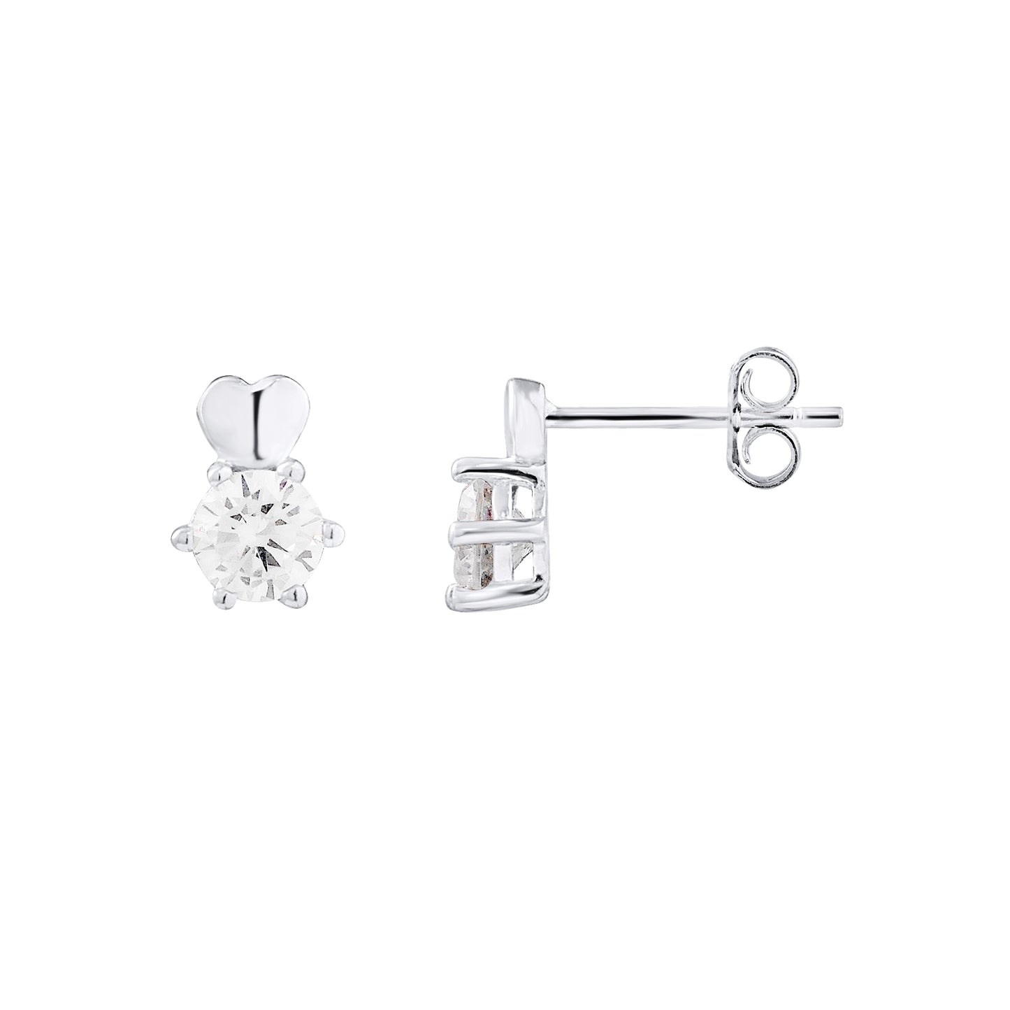 Boucles d'Oreilles "SOLITAIRES" avec CŒUR