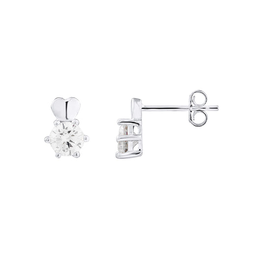 Boucles d'Oreilles "SOLITAIRES" avec CŒUR