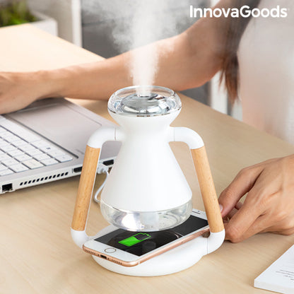 Humidificateur Diffuseur d'Arômes et Chargeur Sans Fil 3 en 1 Misvolt InnovaGoods